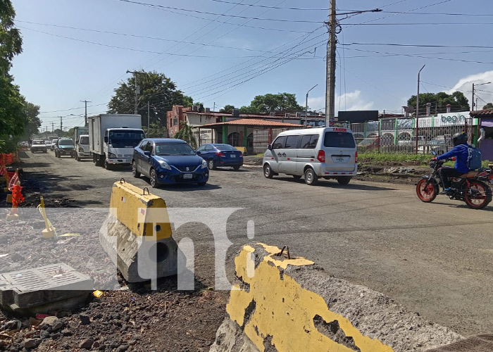 Foto: Destalle de los nuevos desvíos en Managua / TN8