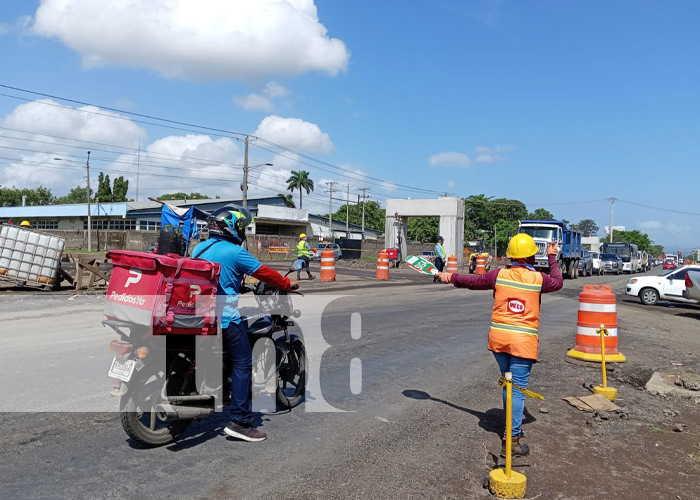 Foto: Destalle de los nuevos desvíos en Managua / TN8