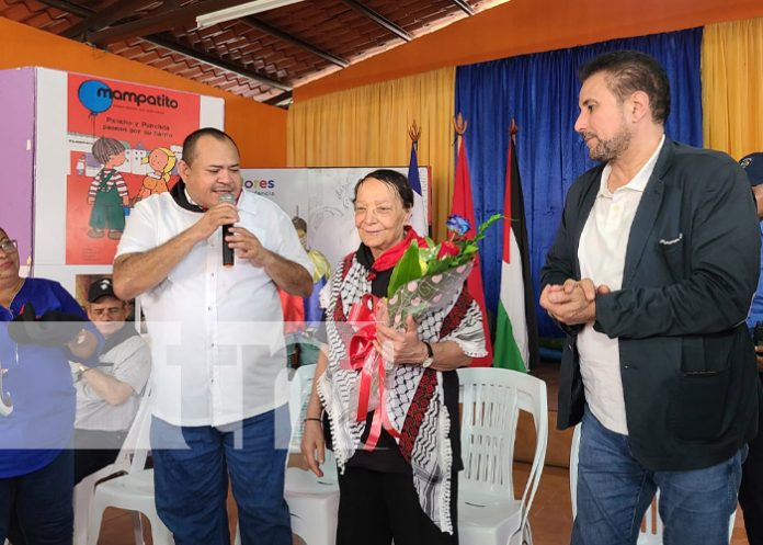 Foto: Recorrido de la guerrillera palestina, Leila Khaled, por Nicaragua / TN8