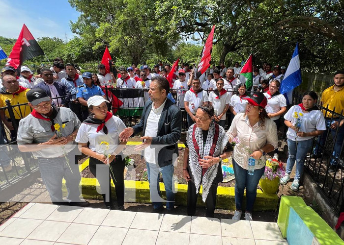 Foto: Recorrido de la guerrillera palestina, Leila Khaled, por Nicaragua / TN8