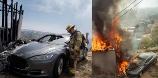 Foto: Tesla conectado ilegalmente provoca incendio en Tijuana/ Créditos