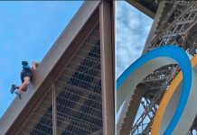 Foto: Hombre escala sin cuerdas la Torre Eiffel en París y es detenido/ Cortesía