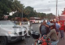 Foto: Accidente entre motocicleta y automóvil en Nindirí, deja a una persona lesionada/TN8