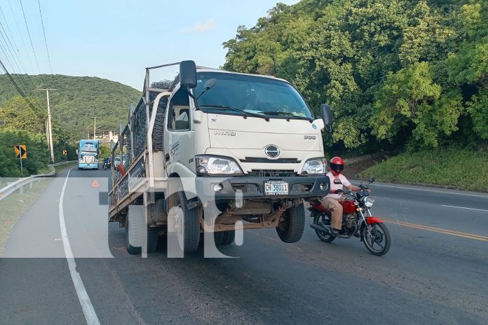 Foto: Camión en la cuesta El Plomo casi provoca un accidente por sobrepeso/TN8