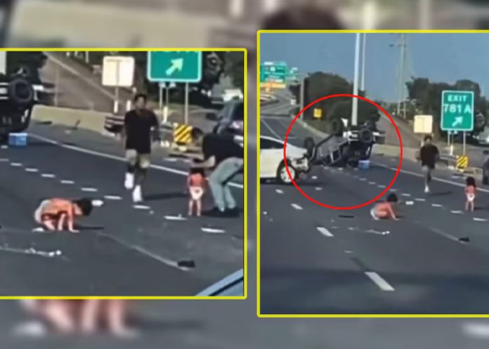 Foto: En Estados Unidos, dos bebés en pañales en medio de una autopista en el estado de Texas/Cortesía