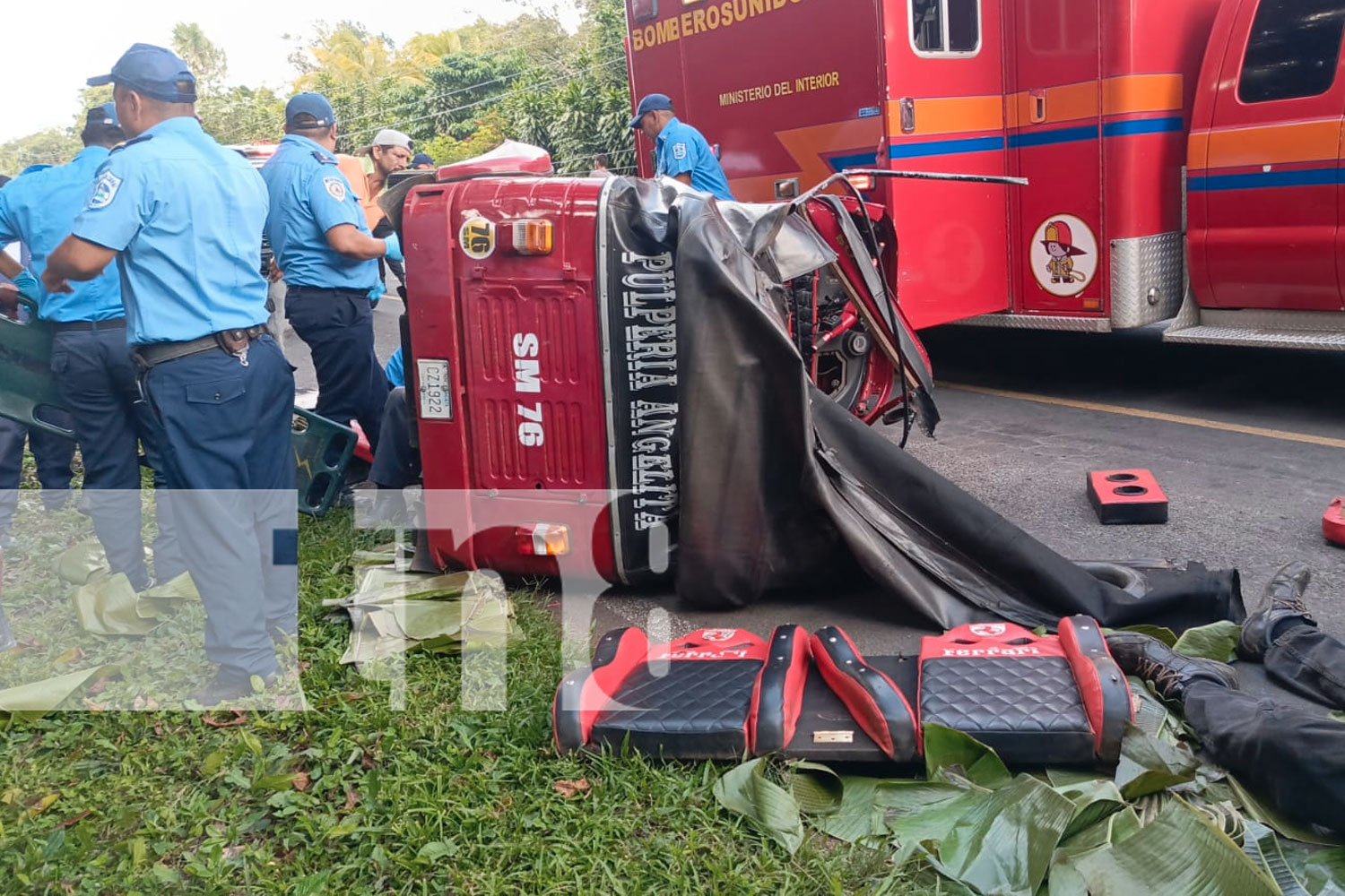 Foto: Desprendimiento de tráiler causa accidente en la Carretera San Marcos-Jinotepe/TN8