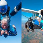 Foto: Abuela celebró su cumpleaños con salto en paracaídas /Cortesía