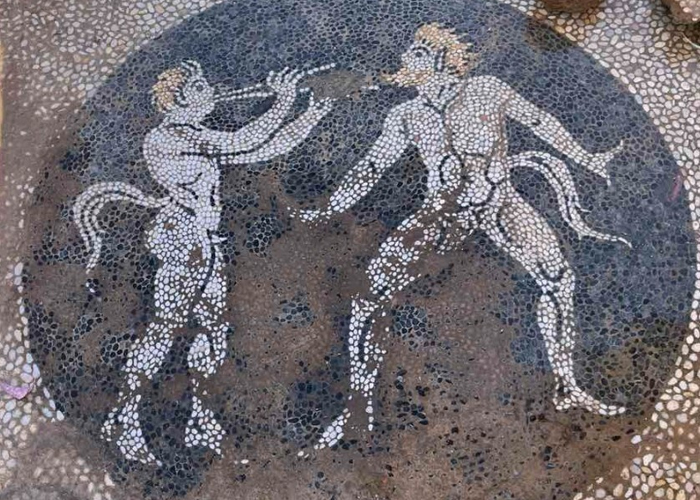 Foto: Mosaico milenario de sátiros en Grecia /cortesía 