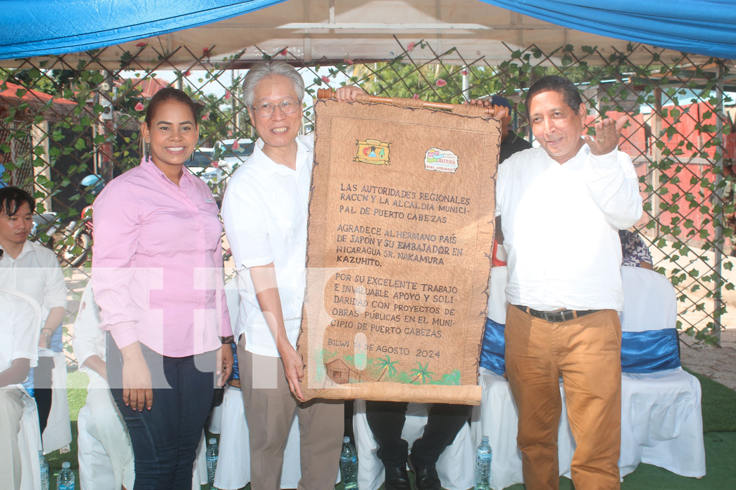 Foto: Inauguración del Proyecto de Construcción de Andenes Peatonales en Puerto Cabezas/ TN8