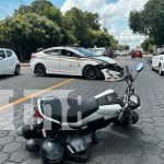 Foto: Accidente de tránsito en el sector de la rotonda El Cristo Rey, en Managua/TN8