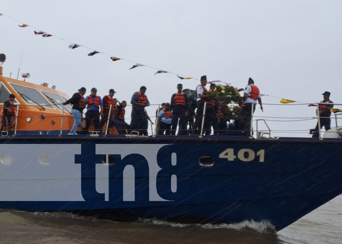 Foto: Homenaje a la Fuerza Naval del Ejército de Nicaragua desde Puerto El Bluff / TN8