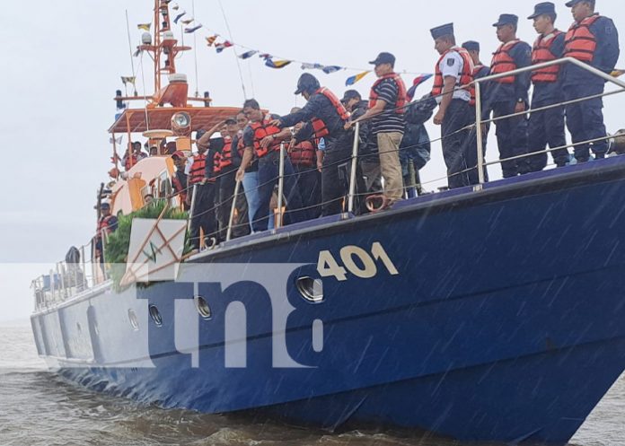 Foto: Homenaje a la Fuerza Naval del Ejército de Nicaragua desde Puerto El Bluff / TN8