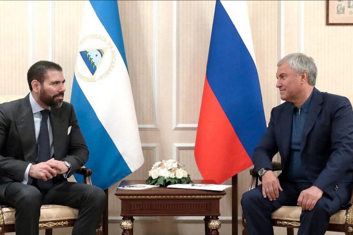 Foto: El Presidente de la Duma Rusa, Viacheslav Volodin, recibe al Representante de Nicaragua/TN8