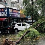 El tifón más fuerte que ha golpeado Shanghái en los últimos 75 años tocó tierra en la madrugada del lunes, trayendo lluvias torrenciales