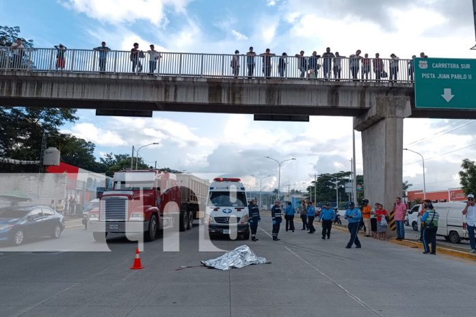 Foto: Mujer de 66 años pierde la vida al ser arrollada por una rastra en Las Piedrecitas, Managua/TN8