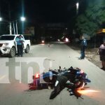 Foto: Accidente en la entrada a la calle del Amor, en la ciudad de Rivas/TN8