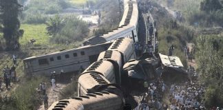 Foto: choque de trenes al noroeste de El Cairo, Egipto/Cortesía