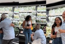 Foto: Extranjero le pide matrimonio a su novia en pleno supermercado /Cortesía