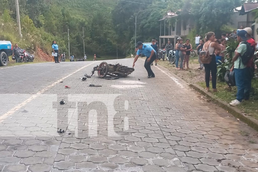 Foto: Colisión en Nueva Segovia: Motociclista y peatón heridos en accidente de tránsito/TN8