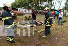 Foto: Bomberos de Nicaragua realizan Ejercicio demostrativo de accidentes/ TN8