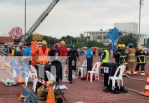 Foto: Grandiosa exhibición de los Bomberos Unidos en el Paseo de los Estudiantes, con camiones y trajes de emergencia/TN8