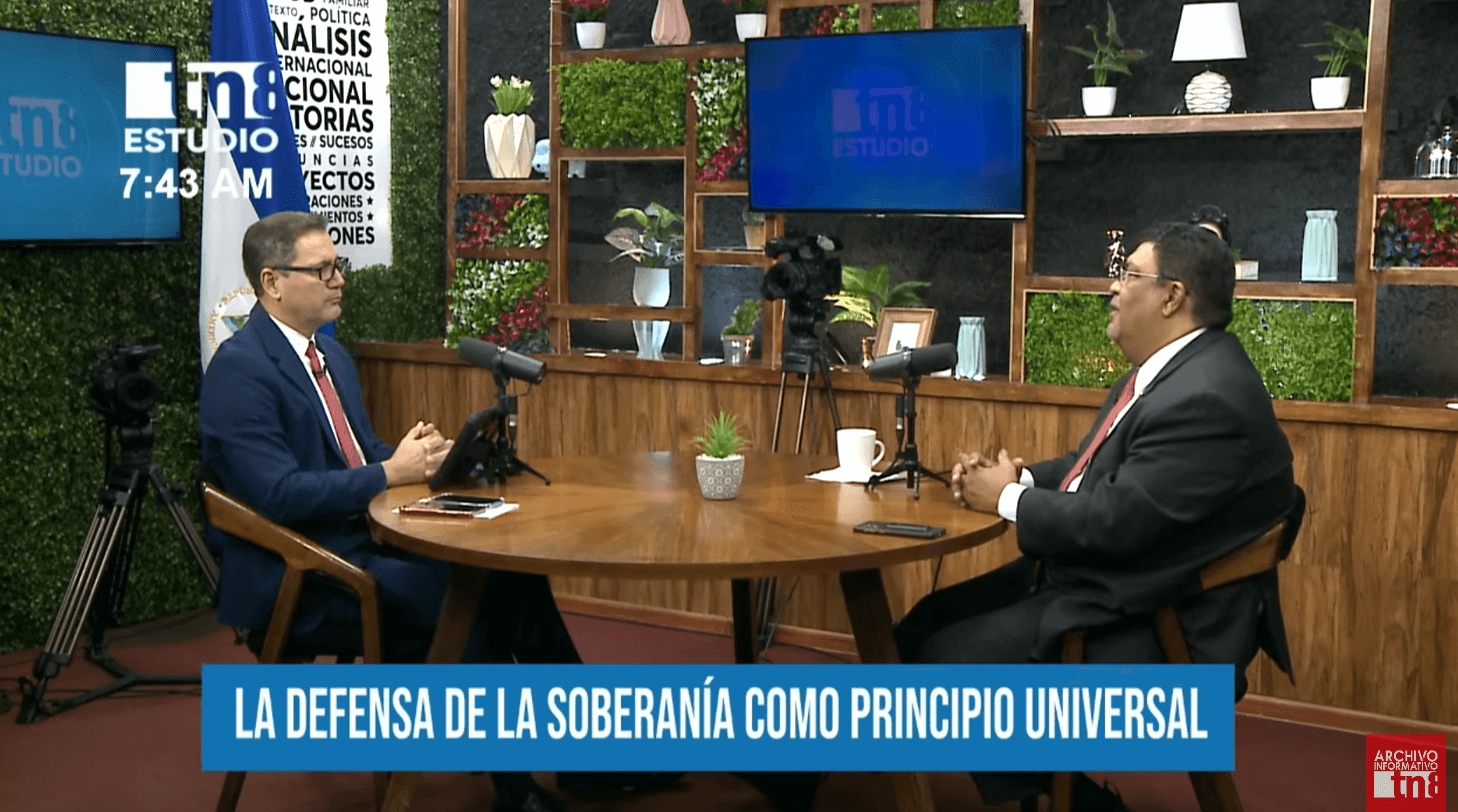 Foto: Valdrack Jaentschke, canciller de Nicaragua, en Estudio TN8