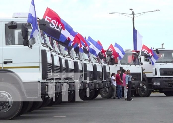 Foto: Nuevos camiones para la Alcaldía de Managua por parte de Bielorrusia / TN8