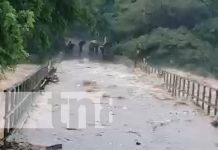 Foto: Fuertes corrientes en Carazo por las lluvias / TN8