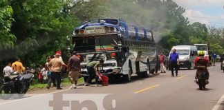 Foto: Bus con fuego en Chinandega / TN8