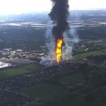 Foto: Incendio en un oleoducto en Houston