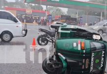 Foto: Accidente de tránsito con mototaxi en Diriamba, Carazo / TN8