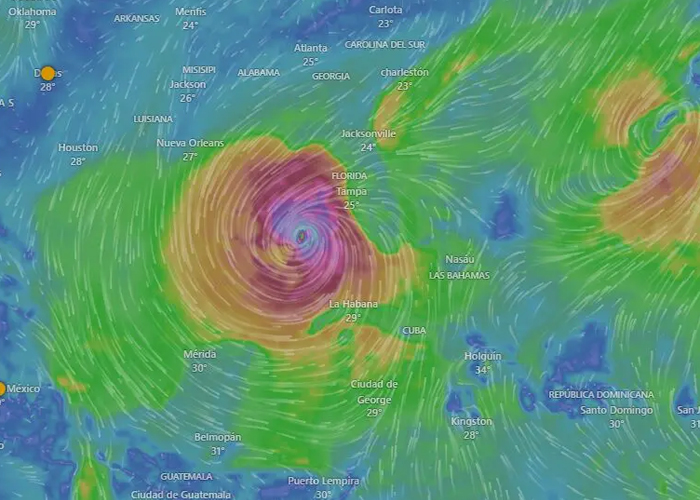 Foto: Temible Huracán Milton /cortesía 