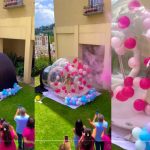 Foto: mujer compartió la fiesta de revelación que organizó junto a su esposo/Cortesía