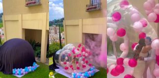 Foto: mujer compartió la fiesta de revelación que organizó junto a su esposo/Cortesía