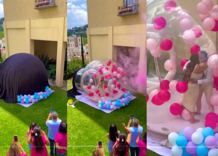 Foto: mujer compartió la fiesta de revelación que organizó junto a su esposo/Cortesía