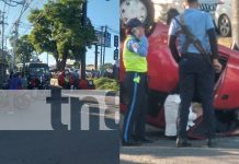 Foto: Irrespeto a luz roja deja un carro volcado /TN8