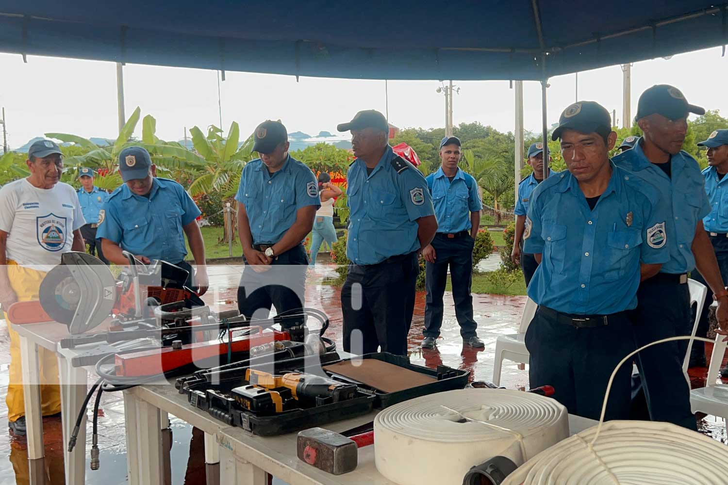 Foto: Bomberos de Chontales, realizan exhibición de medio, en el 45 aniversario del MINT/TN8