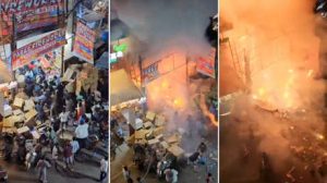 Foto: Incendio en tienda de fuegos artificiales en India provoca estampida y explosiones