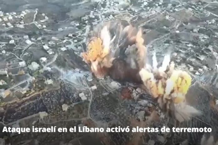 Foto: Ataque israelí en el Líbano activó alertas de terremoto /Cortesía