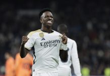 Foto: Vinícius Jr. celebró antes de ganal el Balón de Oro /Cortesía