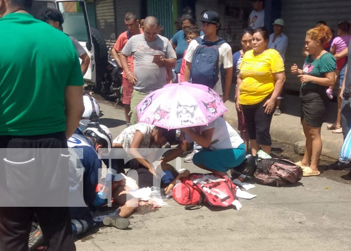 Foto: Mujer entre la vida y la muerte por accidente en Managua / TN8