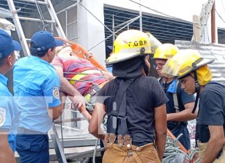 Foto: Accidente de un trabajador que cayó de un edificio en Managua / TN8