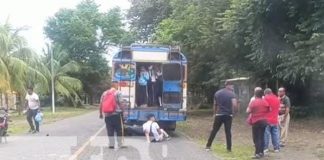 Foto: Accidente de moto contra bus en Altagracia, Ometepe / TN8