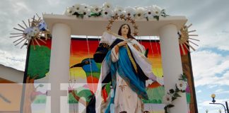 Foto: Imponente luce el parque de Potosí, Rivas, con altar a la Purísima y ambientes navideños/TN8