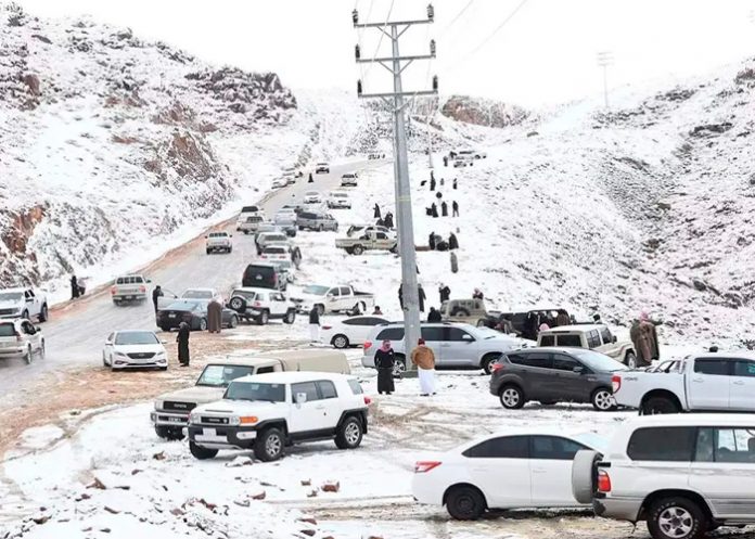 Foto: Arabia Saudita registra la primera nevada/Cortesía