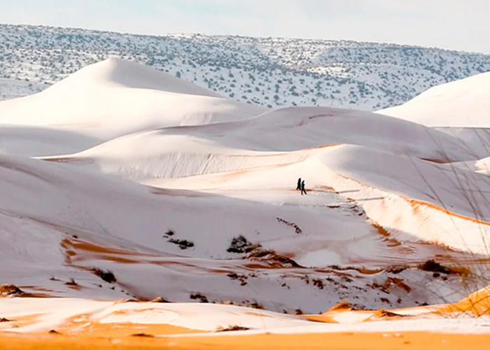 Foto: Arabia Saudita registra la primera nevada/Cortesía