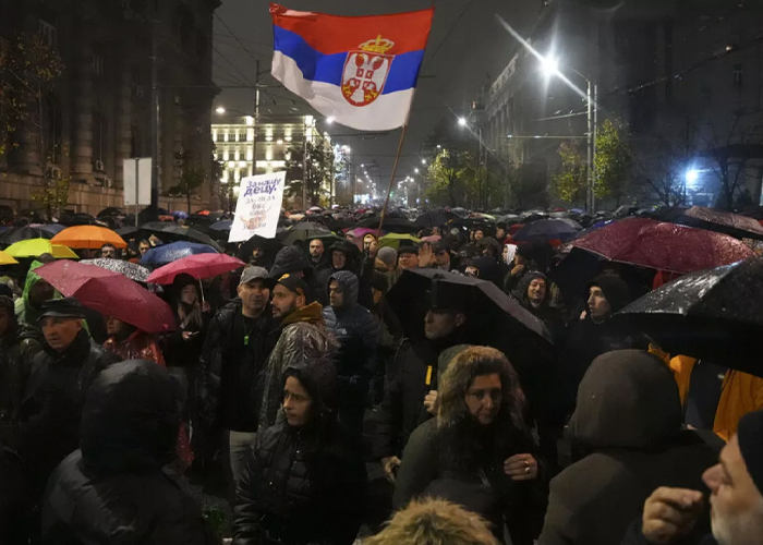 Foto: Protestas en Serbia /cortesía 