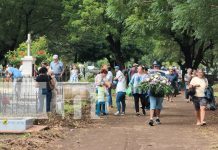 Foto: Familias nicaragüenses se acercan a los cementerios de la ciudad/TN8