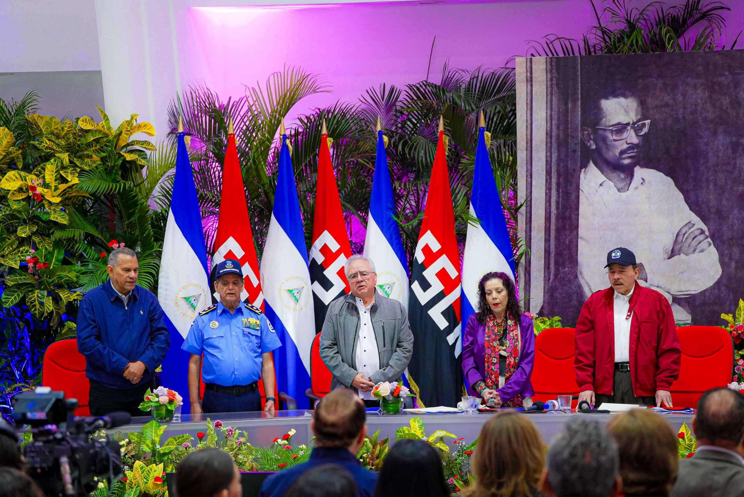 Foto: Presidente Daniel Ortega en acto por el 48 aniversario del paso a la inmortalidad de Carlos Fonseca / TN8