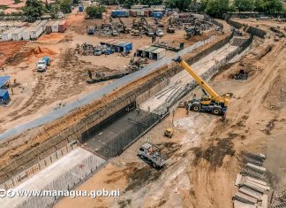 Foto: Construcción de la Pista Héroes de la Insurrección, en Managua